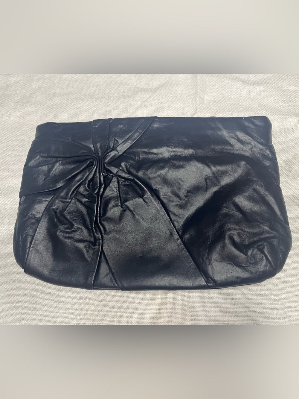 Genuine leather vintage 80’s deep navy shoulder/clutch